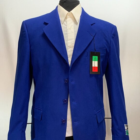 BENDETTI ITALIAN BLAZER - CASHMERE RAYON / POLYESTER ROYAL BLUE 4B - 42R 44R - Picture 3 of 12